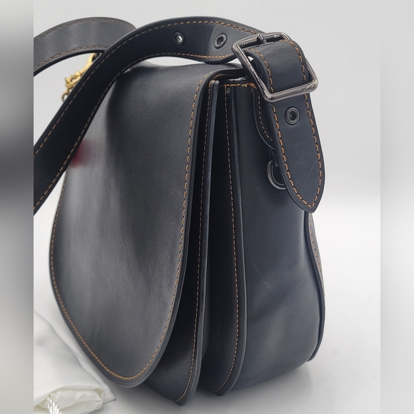 Coach 1941 Glovetanned Leather Saddle Bag, Black - Picture 2 of 16
